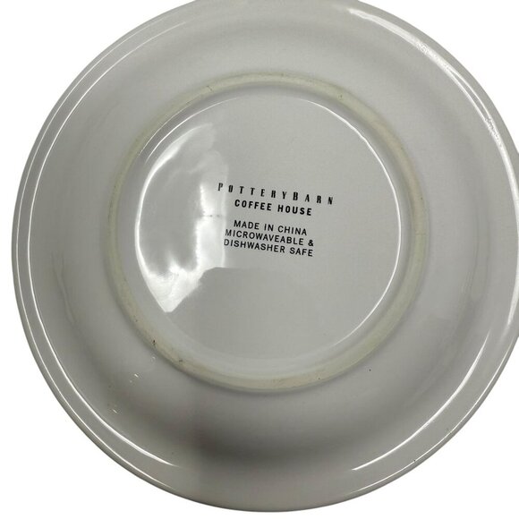 4 Pottery Barn Coffee House Dessert Plates Typewriter Minimalist White Black - Picture 3 of 9